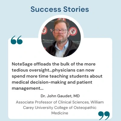 Dr. John Gaudet — physicians can now spend more time teaching students