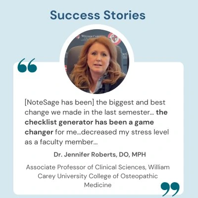Dr. Jennifer Roberts — the checklist generator has been a game changer